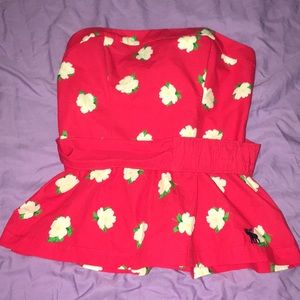 A&F Size Small Floral Sleeveless Crop Top w/ Bow
